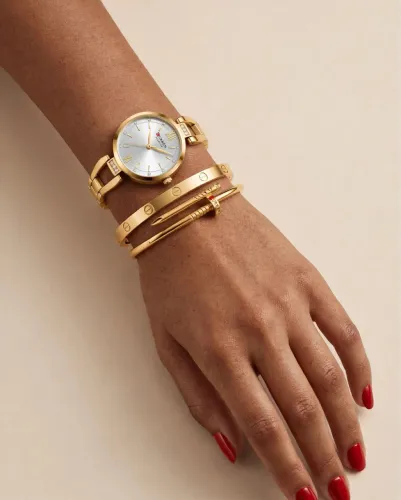 Relógio feminino Curren + 2 blaceletes elegantes
