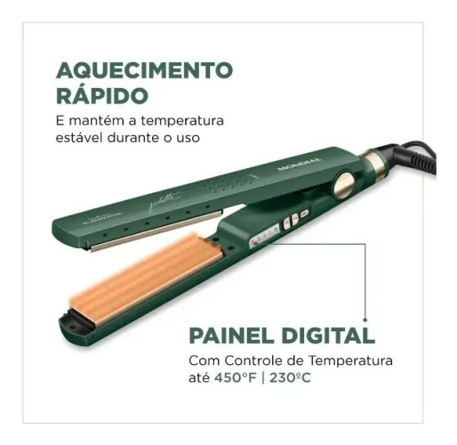 Prancha alisadora By Juliette da Mondial possui revestimento e atinge até 230°C