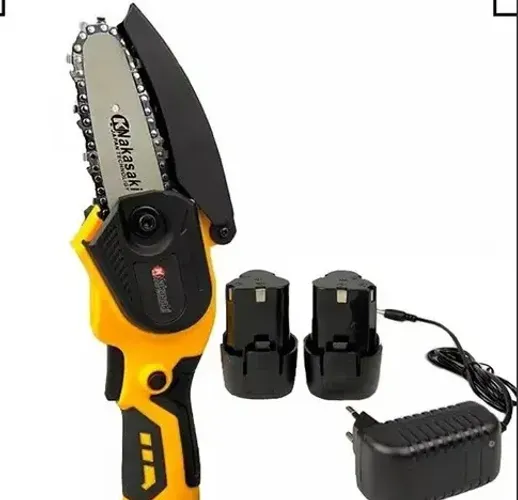 Mini Motosserra a Bateria Nakasaki 25V Lítio 800W Amarelo