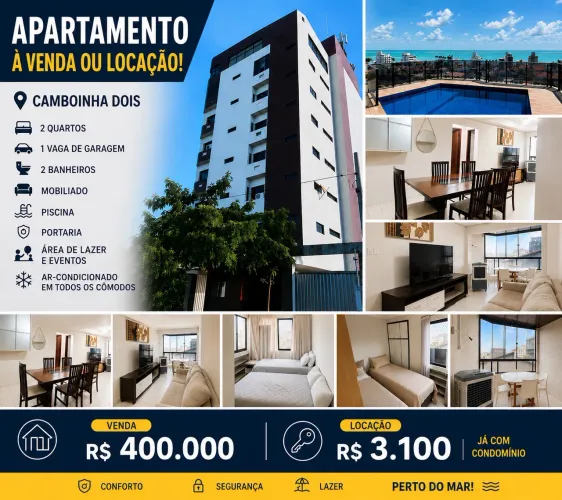 ? Apartamento à Venda ou Locação - Camboinha II João Pessoa cabedelo intermares