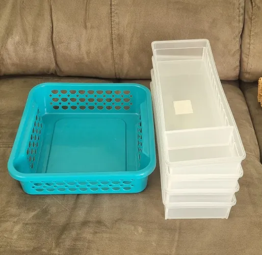 Kit 4 organizador gav. Cozinha, 2 p/ talheres, 1 cesto