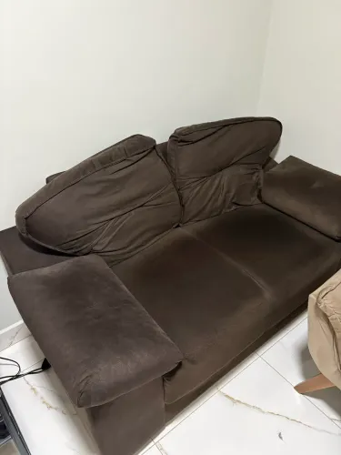 Sofá 2 lugares Marrom 1,50m 