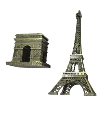 Enfeites Decoração Paris Eiffel Metal 25cm Triunfo Metal 11cm (Leia) V/T