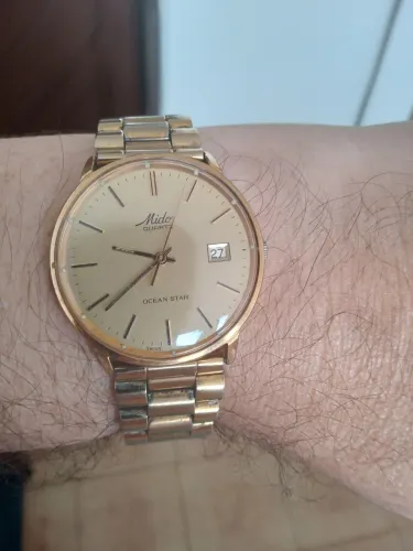 Relógio mido ocean star quartz raro estado