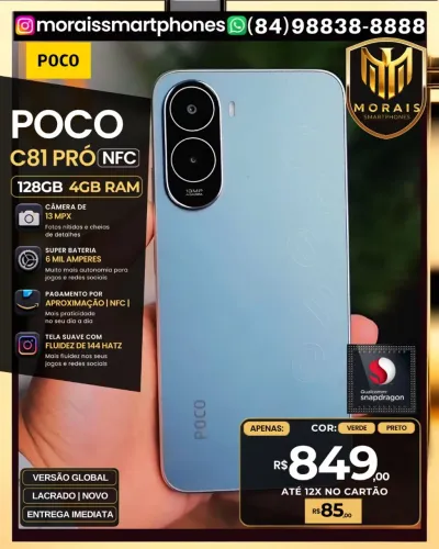 Poco C81 Pró 4G NFC - Green - 128GB | 4GB RAM - LACRADO