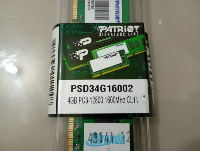 Memória ram patriota 4gb drr3 1600mhz