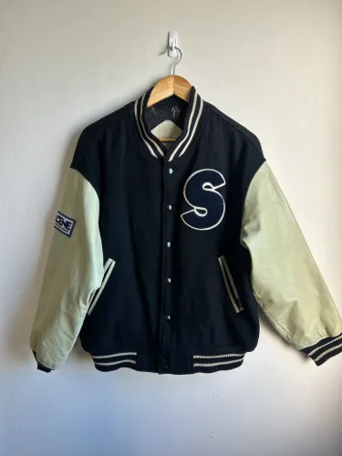 Jaqueta bomber colegial vintage