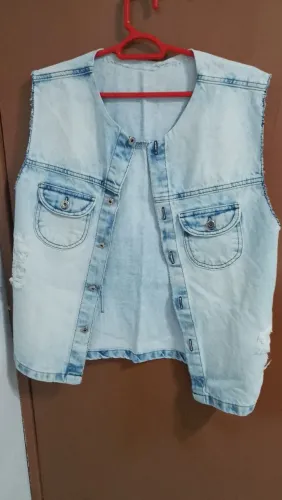 Colete Jeans Feminino Estilo Vintage - Modelo Solto
