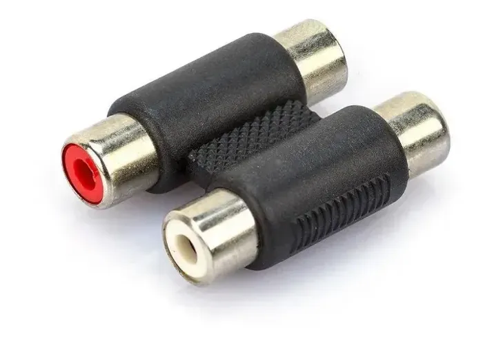 Emenda RCA 2 Vias Cirilo Cabos Preto P/ Áudio Vídeo 4cm Compacto