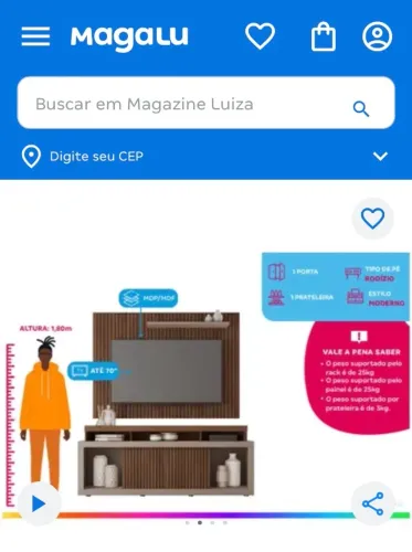 Rack com painel
