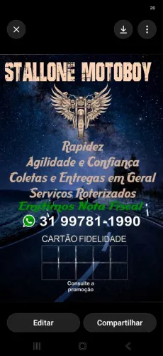 Ofereço Serviços de Motoboy na grande BH e Região metropolitana