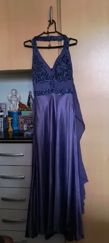 Vestido Longo Azul Marinho de Festa - Modelo Elegante