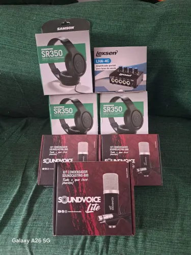 Kit para poucas microfone e acessorios