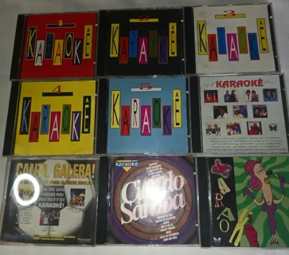 9 CDs e 11 DVDs de Karaokê Pacote fechado - raridades