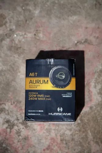 4 (quatro) Alto Falante Hurricane Triaxial Aurum 6 Pol 240w A6t Preto