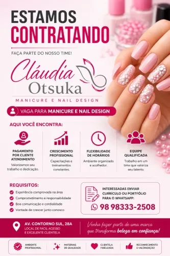 Estamos contratando manicure 