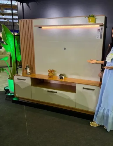 Home para TV ate 65 polegadas na PRONTA ENTREGA na cor off com cinamomo