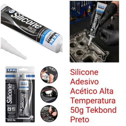 Silicone Adesivo Acético Alta Temperatura 50g Tekbond Preto