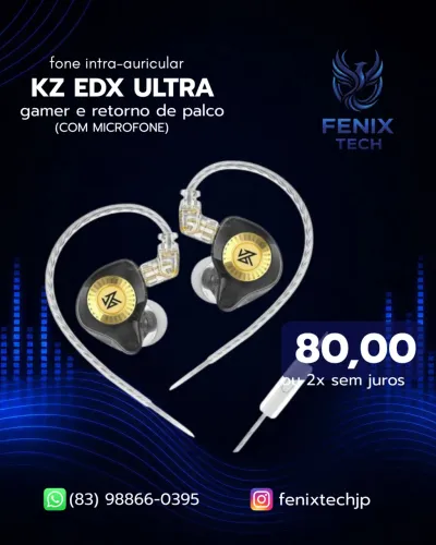 KZ EDX ULTRA- fone intra auricular- gamer/retorno