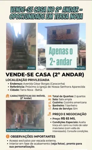 Vendo ou troco casa em Terra Nova BA