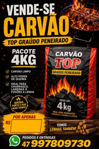 Carvão peneirado pacote 4kg