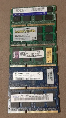 Lote memórias 4GB DDR3 Notebook 
