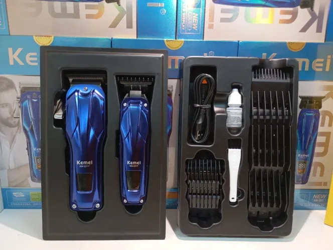 Máquina de Corte e Acabamento Kemei KM-2217 Profissional Sem Fio