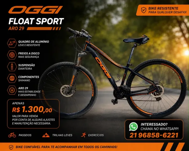         Bicicleta Oggi Float Sport Aro 29 - Freio a Disco
