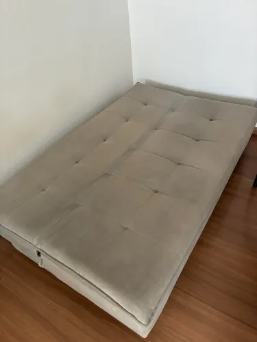 Sofá cama cinza claro