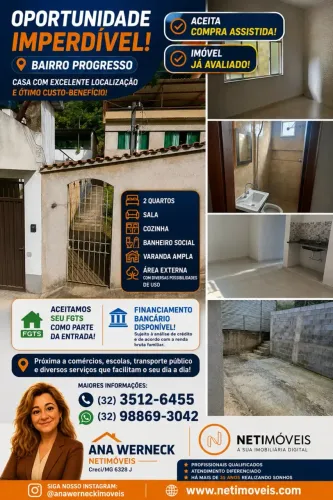 ACEITA COMPRA ASSISTIDA (IMÓVEL JÁ AVALIADO) RARÍSSIMA OPORTUNIDADE! PROGRESSO EXCELENTE