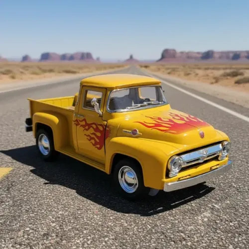 Carrinho Colecionável Ford F-100 Ano 1956 1:38 Flame