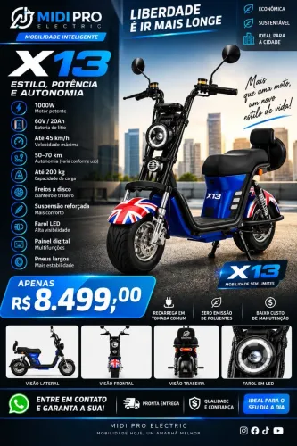Moto elétrica menor preço do Brasil