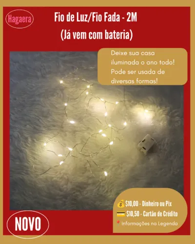 Novos: Fio de Luz - 2M - já vem com a bateria