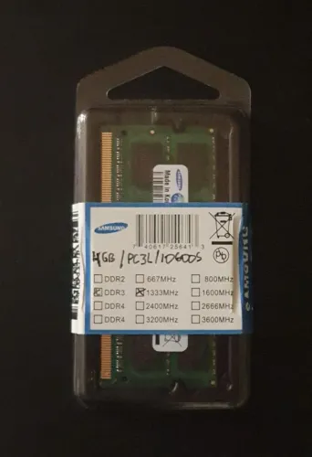 Memória RAM Notebook 4GB DDR3L 1333MHz 1.35V