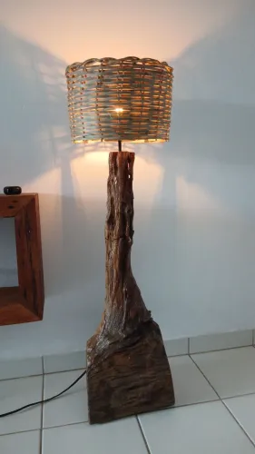 Luminária Rústica Madeira Imbuia