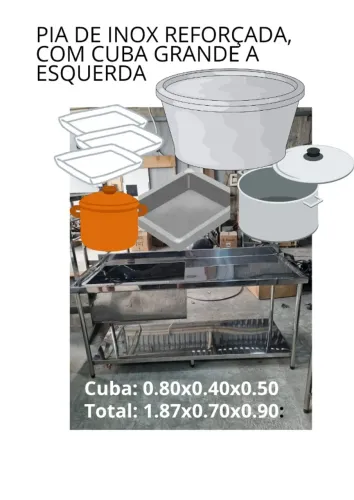 PIA CUBA GRANDE 0.80X0.40X0.50 BANCADA 1.87X0.70X0.90 NOVA R$1.990
