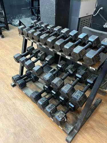 Kit dumbbell sextavado (ferro)12 a 30kg + suporte
