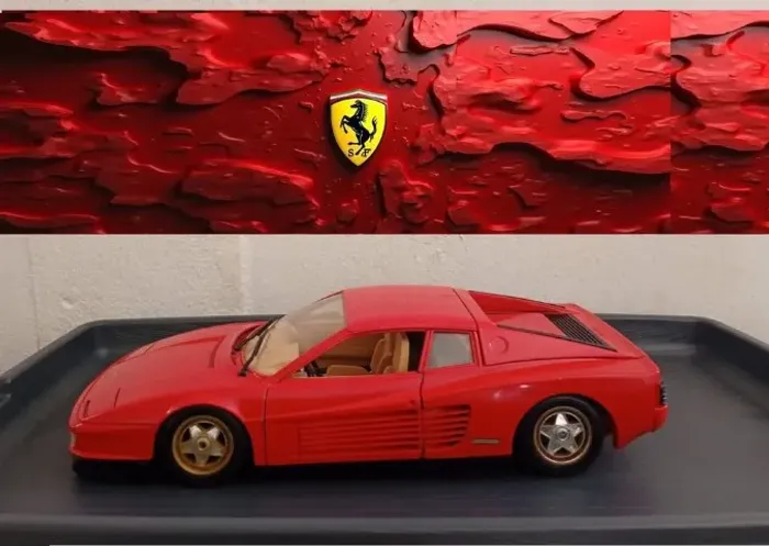 Miniatura Ferrari Testarossa vermelha mod.1984