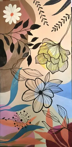 Quadro Autoral Jardim em Movimento- tela grande - 120cmx60cm