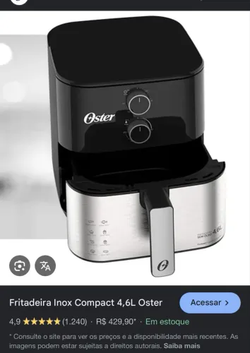 Airfryer oster seminova 