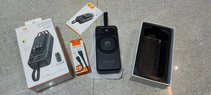 Carregador portátil 30.000mAh por indução