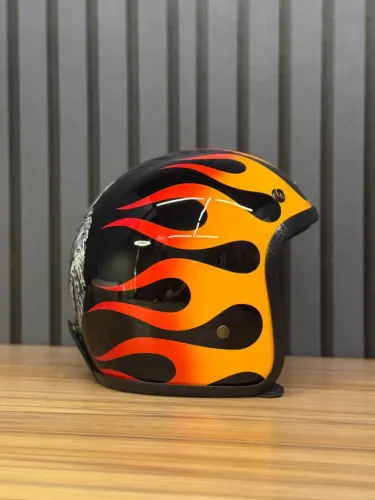 Capacete Custom c/ forro rebaixado e casco reforçado. Pintura Personalizada- My Helmet