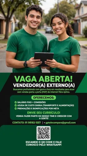 VAGA ABERTA: VENDEDOR(A) EXTERNO(A)