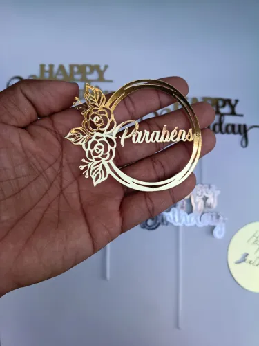 Topo de Bolo Personalizados - Luxo e Brilho (Lamicote e Glitter)