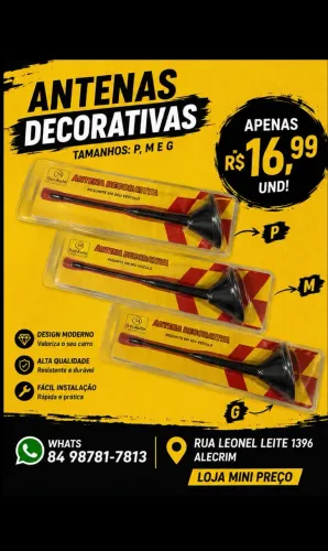Antena para carro decortativa