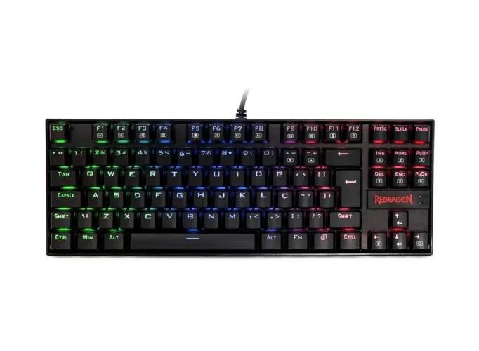 Teclado Mecânico Gamer Redragon Kumara, Anti-Ghosting, RGB, Switch Outemu Blue, ABNT2