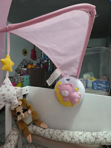 Projetor de cama de bebê Chicco Musical Next2moon rosa