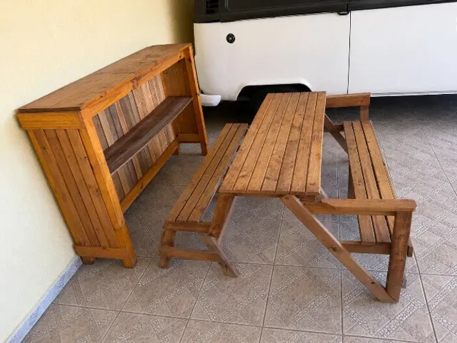 Banco/Mesa + Bancada Amadeirado