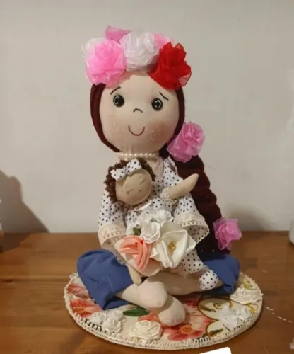 Boneca de pano, peso de porta ,porta guardanapo