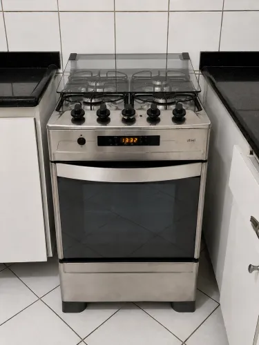Fogão em inox Brastemp 04 bocas